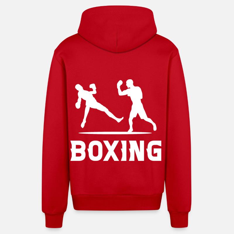 Boxe - Veste à capuche bio décontractée fabriquée en UE - rouge