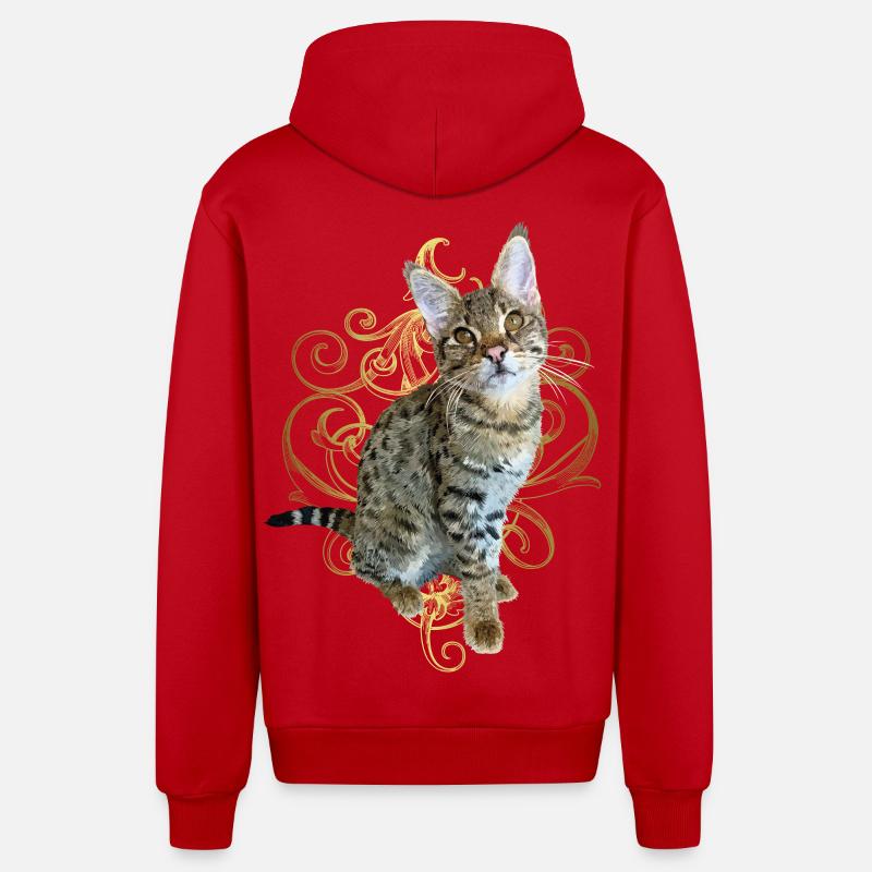 Tabby - Veste à capuche bio décontractée fabriquée en UE - rouge