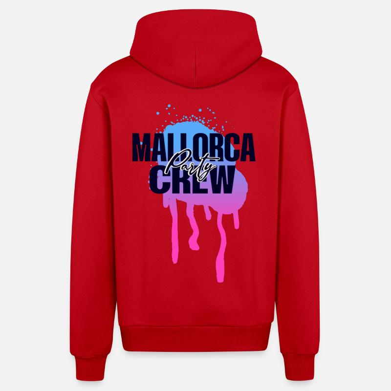 Mallorca Party Crew - Veste à capuche bio décontractée fabriquée en UE - rouge