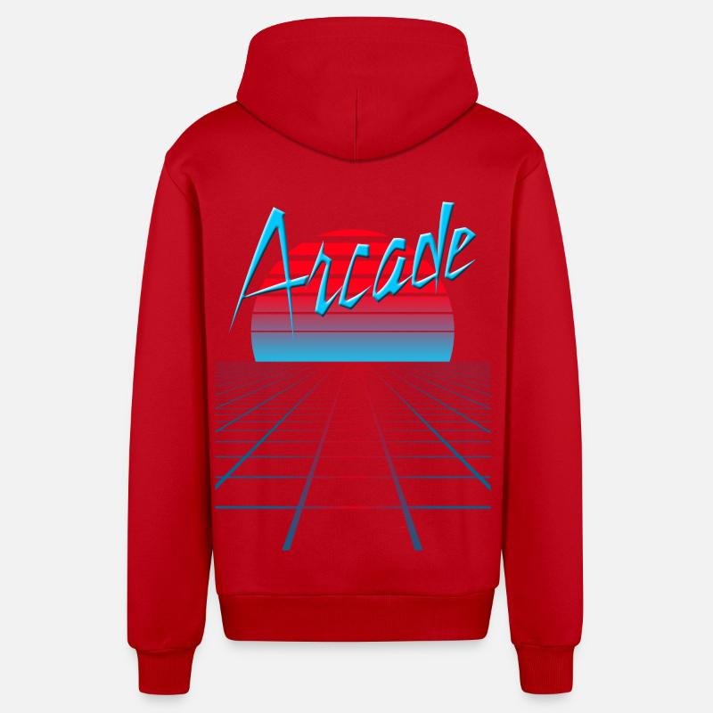 NERDY forever - Arcade - Organic Relaxed Kapuzenjacke Made in EU - Rot