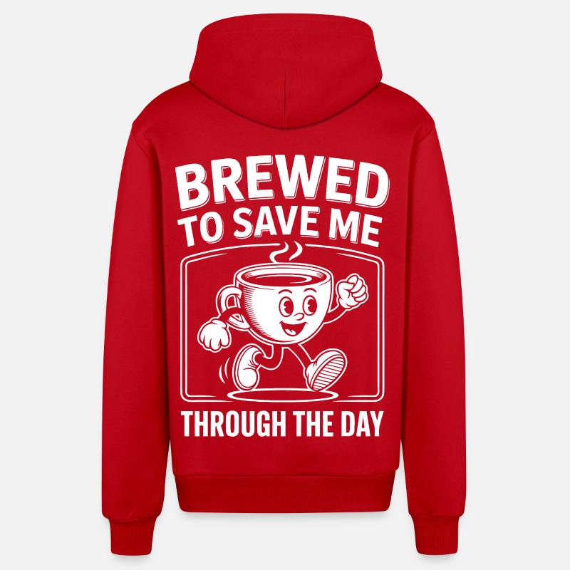 Le café sauve la situation - Veste à capuche bio décontractée fabriquée en UE - rouge
