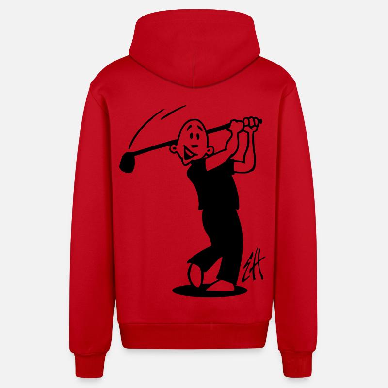 Golf - Veste à capuche bio décontractée fabriquée en UE - rouge