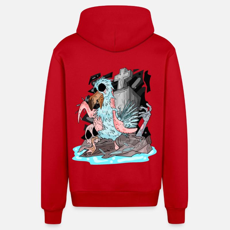 Mouette zombie - Veste à capuche bio décontractée fabriquée en UE - rouge