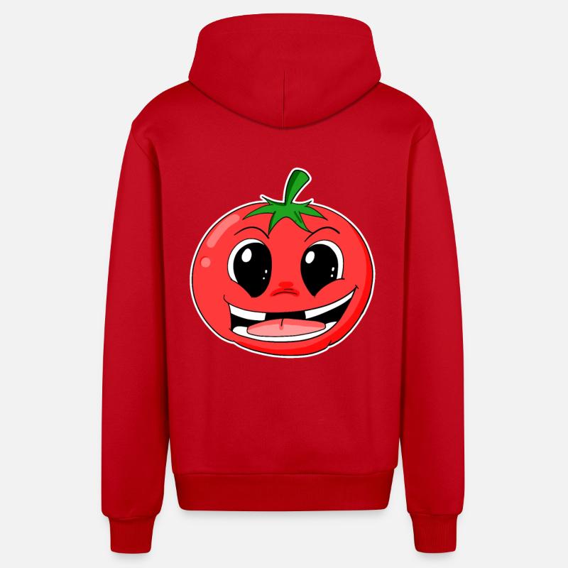 Tomate - Veste à capuche bio décontractée fabriquée en UE - rouge