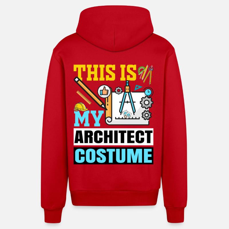 Architecte - Veste à capuche bio décontractée fabriquée en UE - rouge