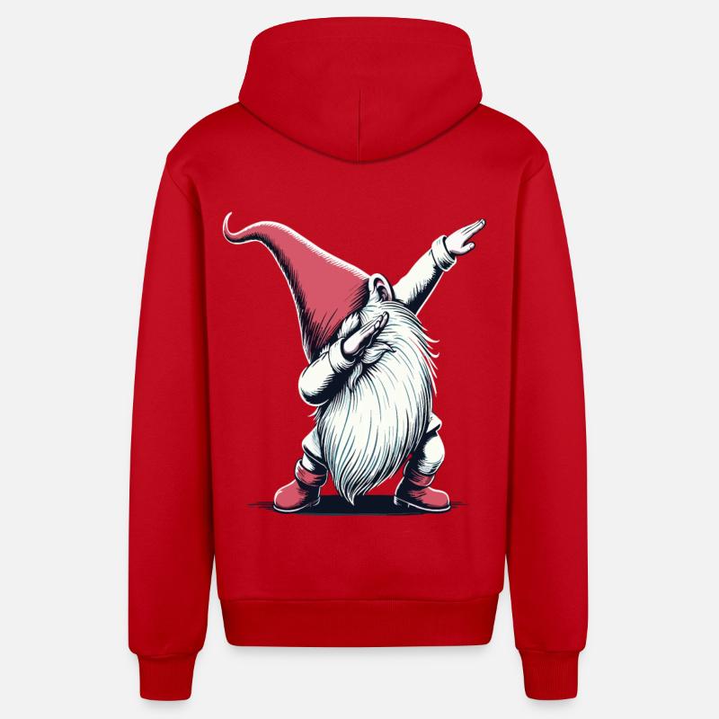 Dabbing Gnome Dab Père Noël - Veste à capuche bio décontractée fabriquée en UE - rouge