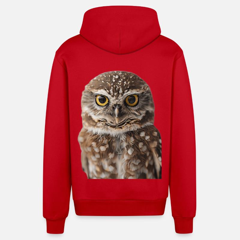 Hibou - Veste à capuche bio décontractée fabriquée en UE - rouge