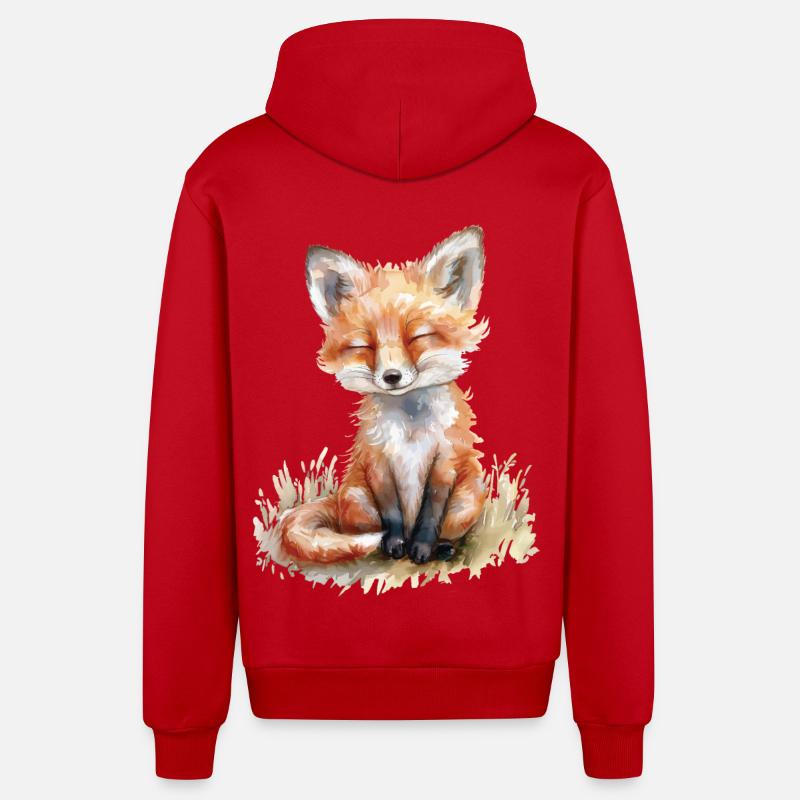 Fuchs - Organic Relaxed Kapuzenjacke Made in EU - Rot