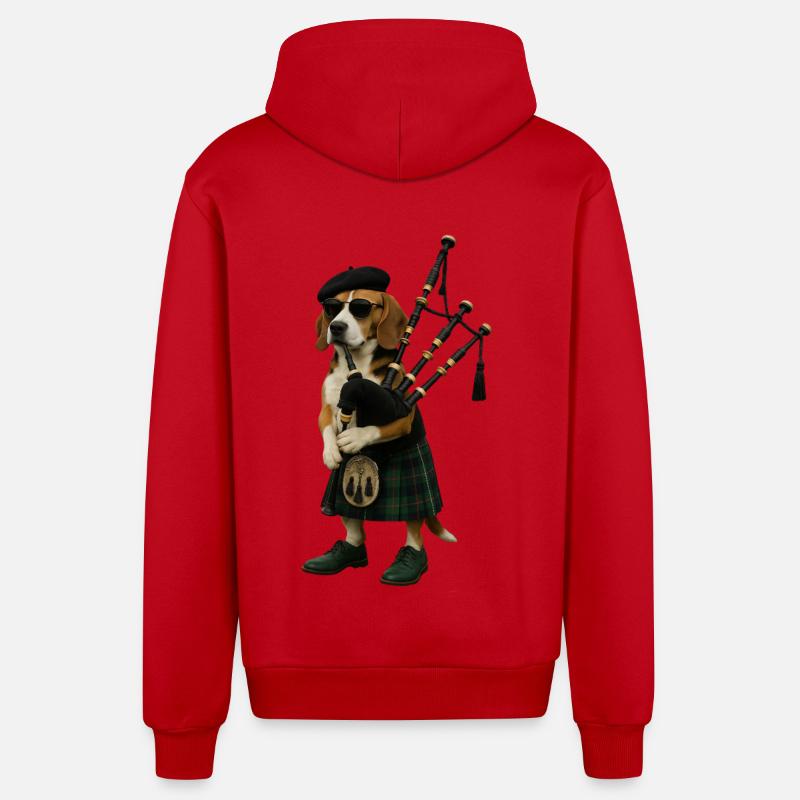 Cornemuse Beagle - Veste à capuche bio décontractée fabriquée en UE - rouge