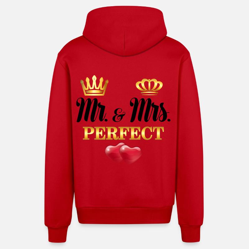 Mr & Mrs Parfait - Veste à capuche bio décontractée fabriquée en UE - rouge