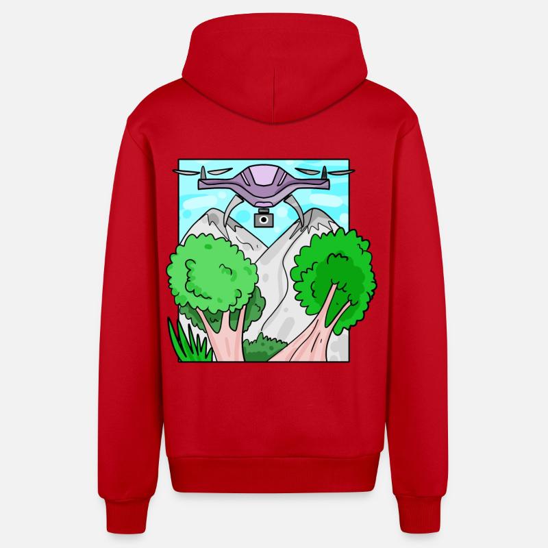 Drone Drone Drones - Veste à capuche bio décontractée fabriquée en UE - rouge