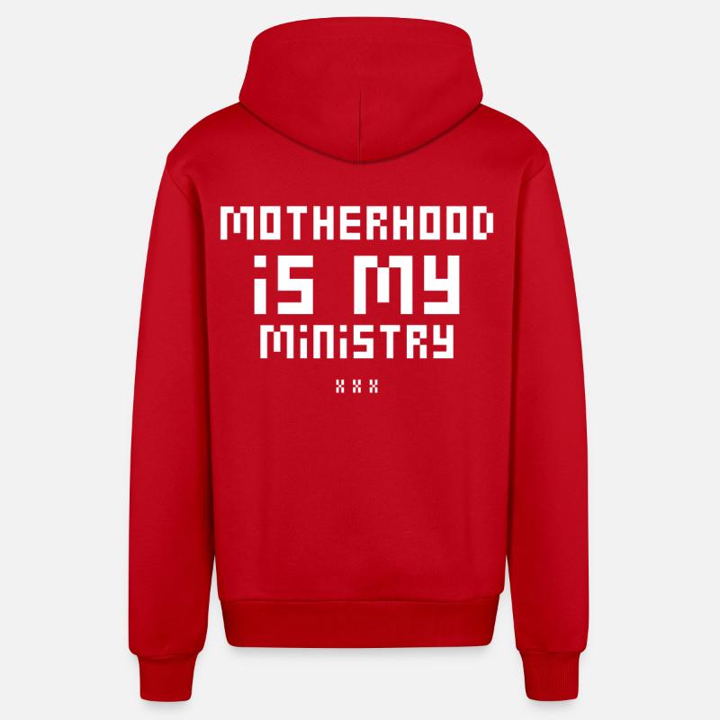 La maternité est mon ministère - Veste à capuche bio décontractée fabriquée en UE - rouge