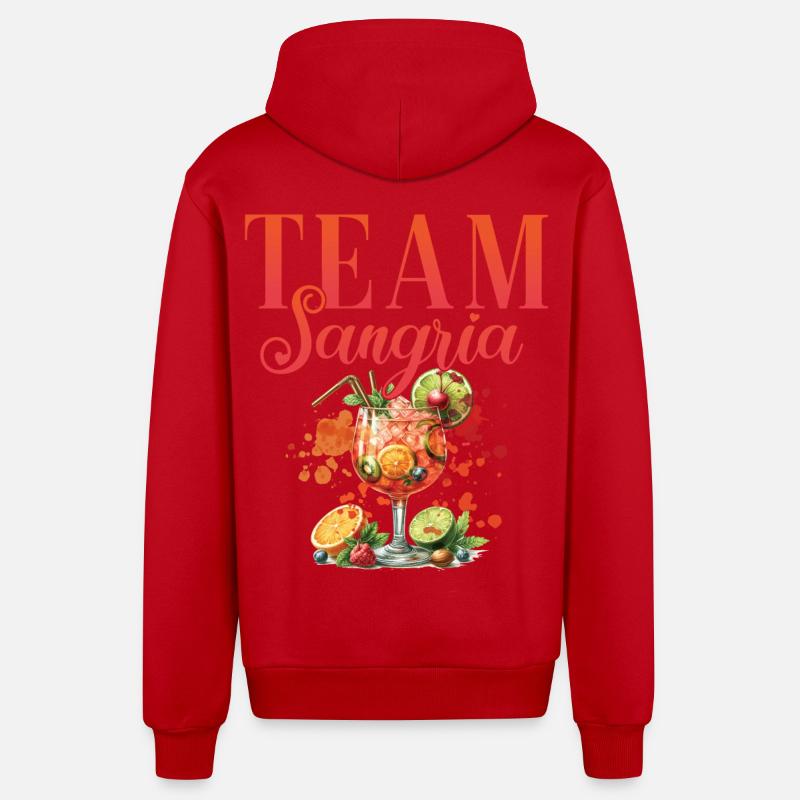 Cocktail Bartender Team Sangria - Veste à capuche bio décontractée fabriquée en UE - rouge