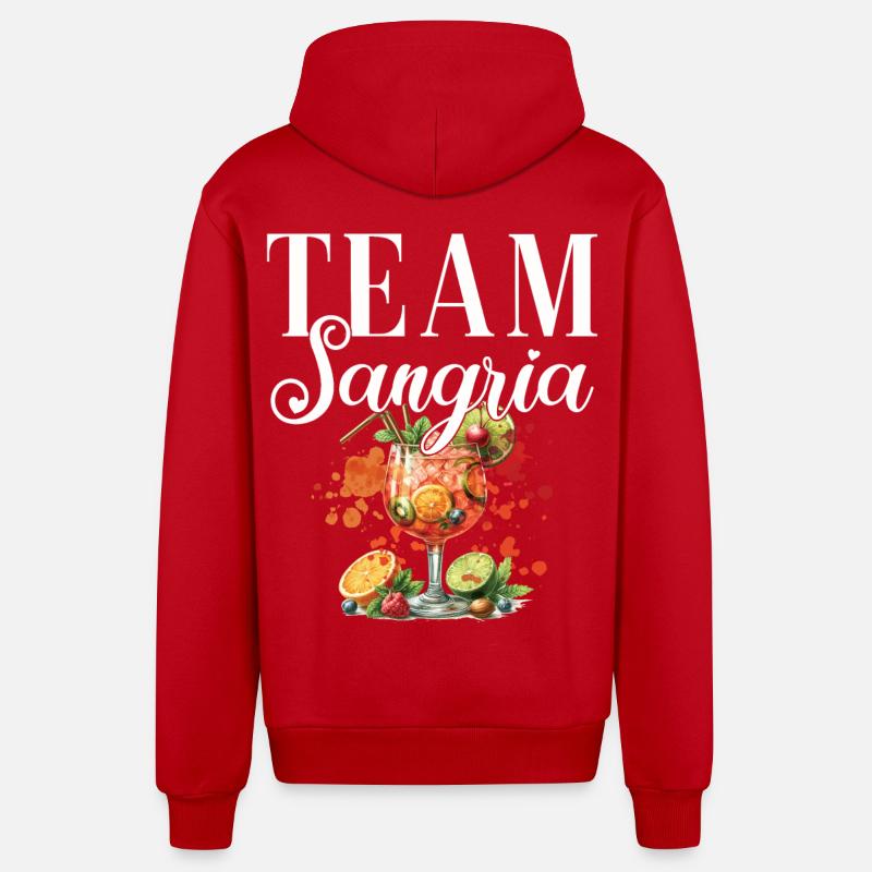 Cocktail Bartender Team Sangria - Veste à capuche bio décontractée fabriquée en UE - rouge