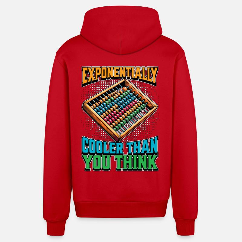 Mathematician Exponentially Cooler Than Geometry - Organic Relaxed Kapuzenjacke Made in EU - Rot
