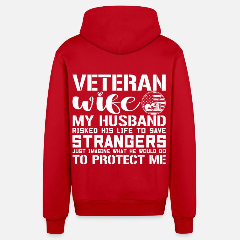 Veteranen-Ehefrau - Organic Relaxed Kapuzenjacke Made in EU - Rot