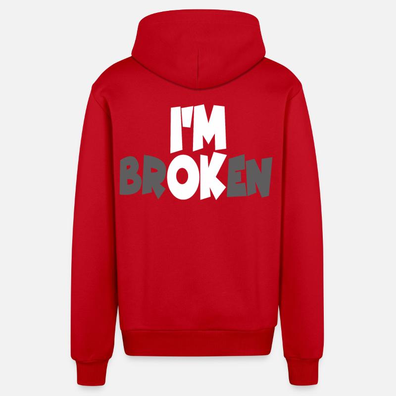 ICH BIN GEBROCHEN - Organic Relaxed Kapuzenjacke Made in EU - Rot