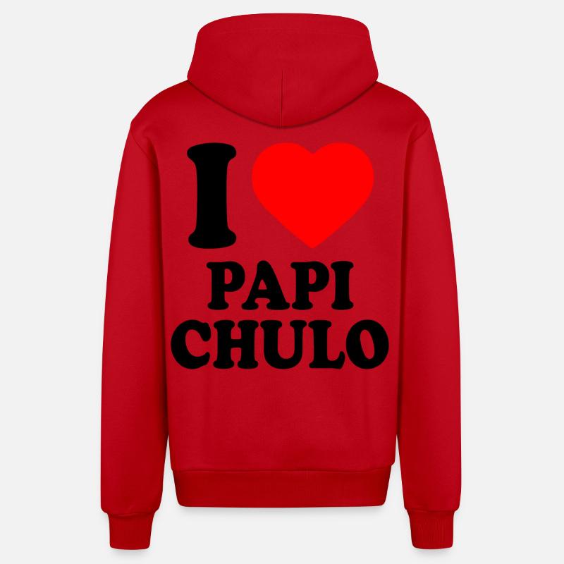 I love papi chulo - Organic Relaxed Kapuzenjacke Made in EU - Rot