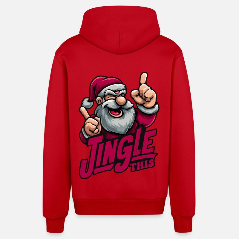 Jingle This - Veste à capuche bio décontractée fabriquée en UE - rouge