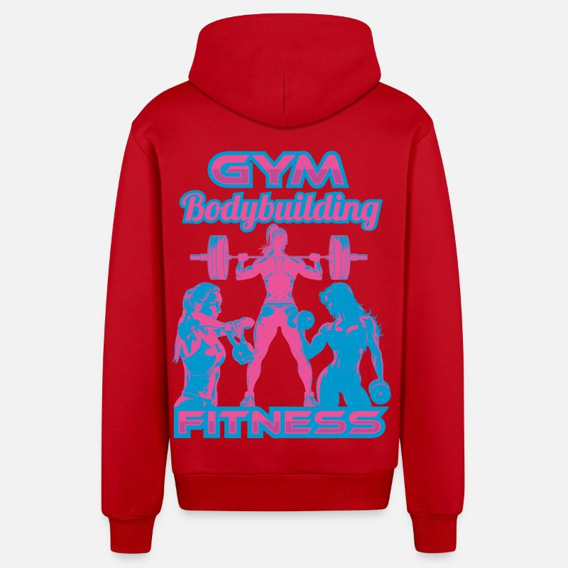 FitnessstudioMädchen - Organic Relaxed Kapuzenjacke Made in EU - Rot