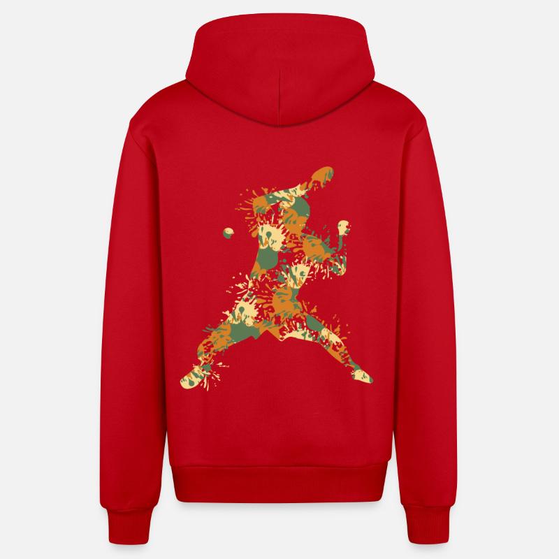 Ping-ping-en-ping cool - Veste à capuche bio décontractée fabriquée en UE - rouge