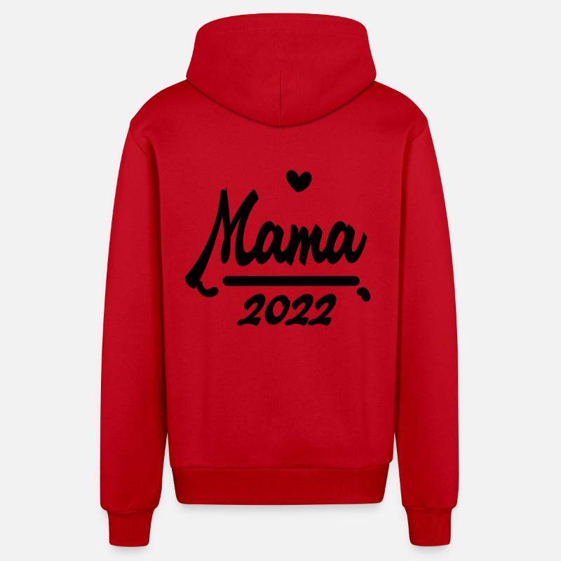 Mama 2022 - Werdende Mutter 2022 - Organic Relaxed Kapuzenjacke Made in EU - Rot