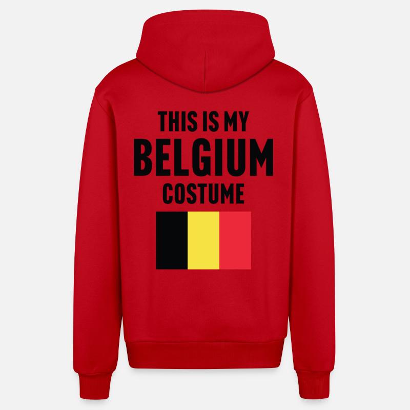 C’est mon costume de Belgique - Veste à capuche bio décontractée fabriquée en UE - rouge