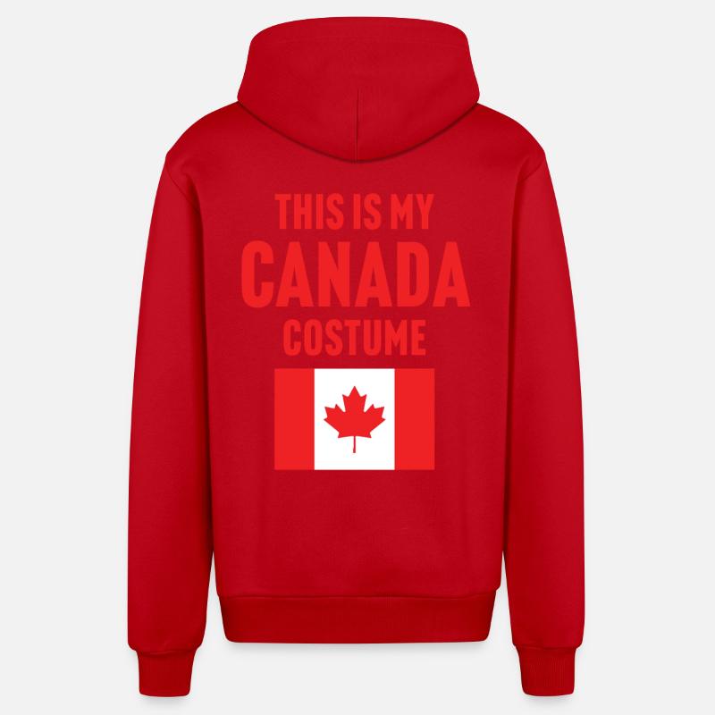 This my Canada costume - Organic Relaxed Hooded Jacket Made in EU - red