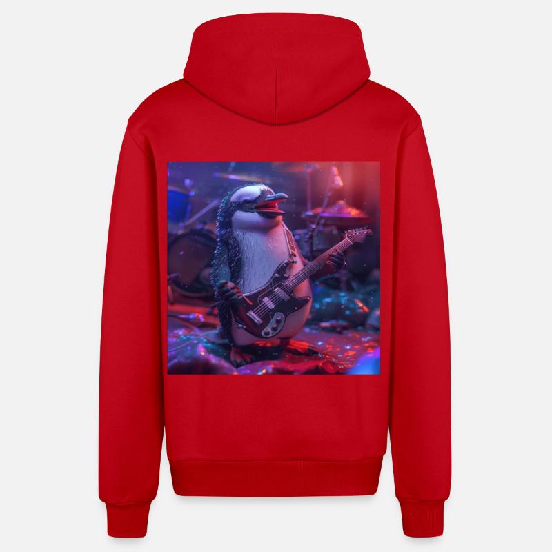 Pingouin - Veste à capuche bio décontractée fabriquée en UE - rouge