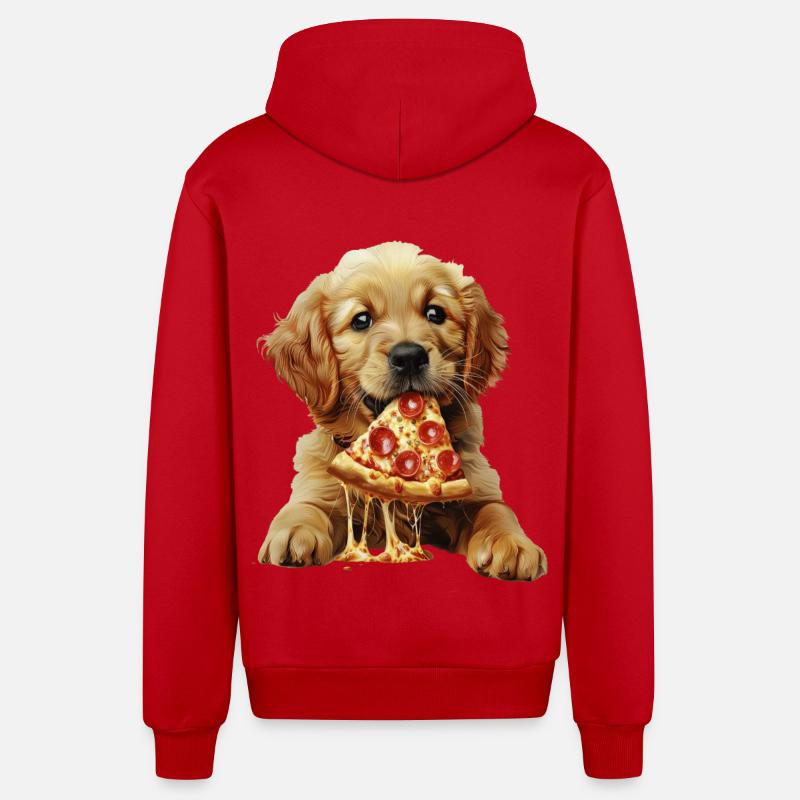 Chien - Veste à capuche bio décontractée fabriquée en UE - rouge