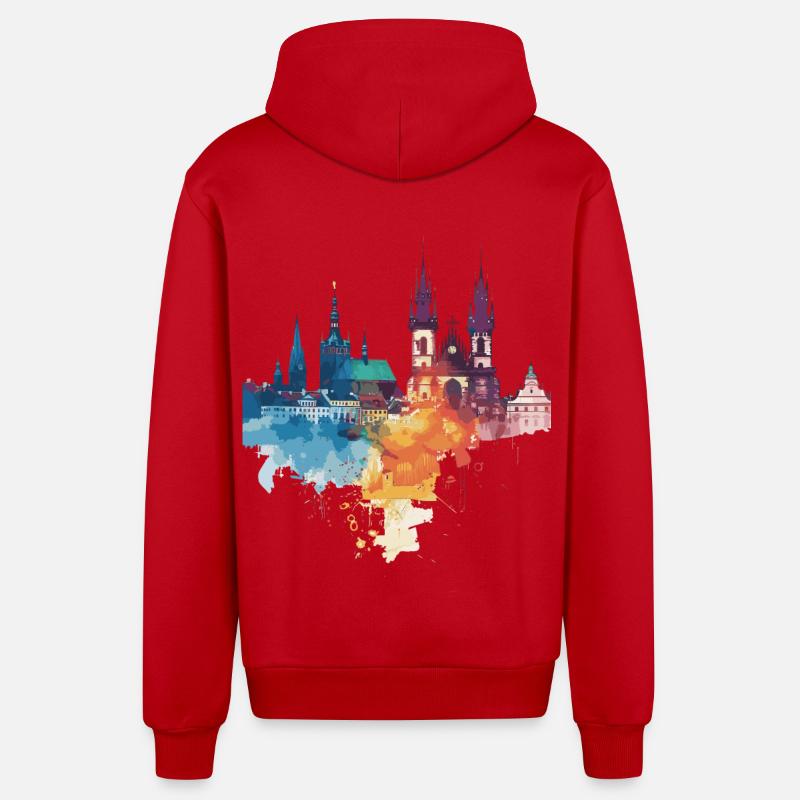 Élan - Veste à capuche bio décontractée fabriquée en UE - rouge