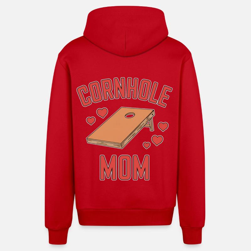 Cornhole Spruch Mama Lustiges Cornhole Geschenk - Organic Relaxed Kapuzenjacke Made in EU - Rot