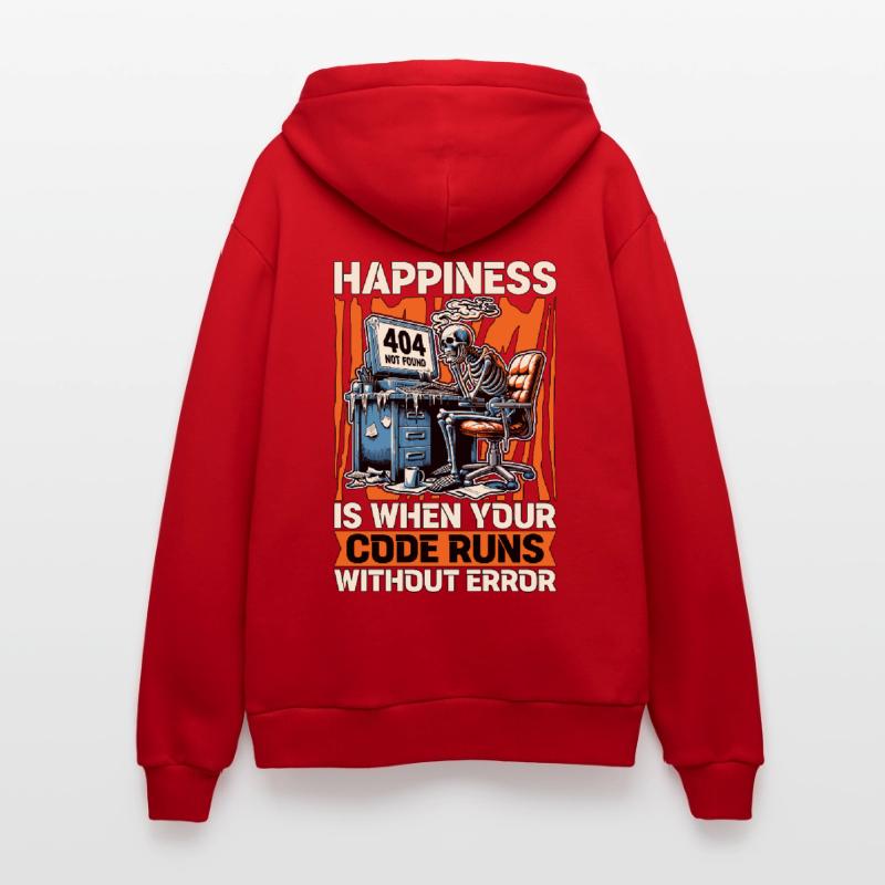 Coder Happiness Is When Your Code Runs Developer Organic Relaxed Kapuzenjacke Made in EU