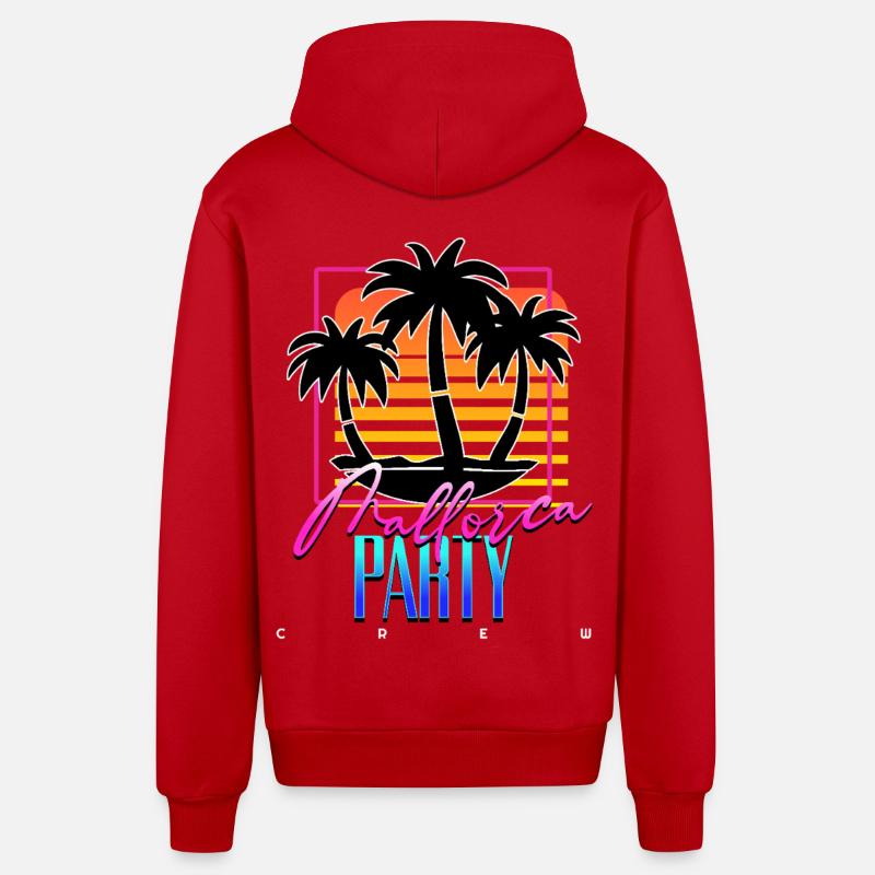 Mallorca Party Crew - Veste à capuche bio décontractée fabriquée en UE - rouge