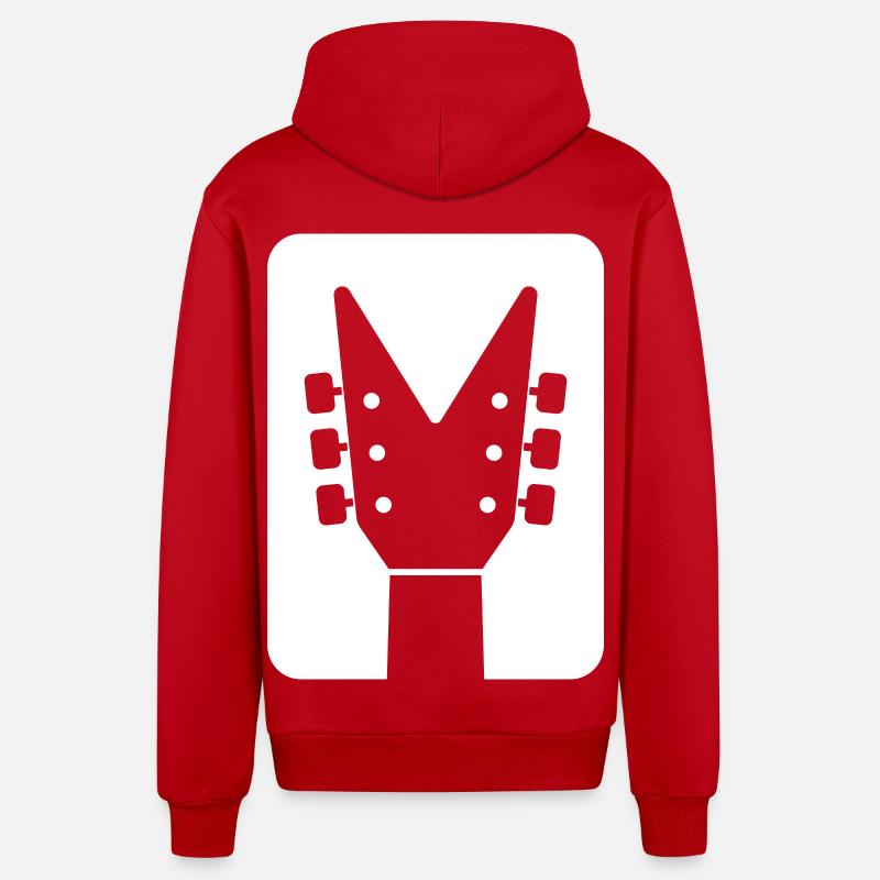 Tête de guitare Silhouette - Veste à capuche bio décontractée fabriquée en UE - rouge