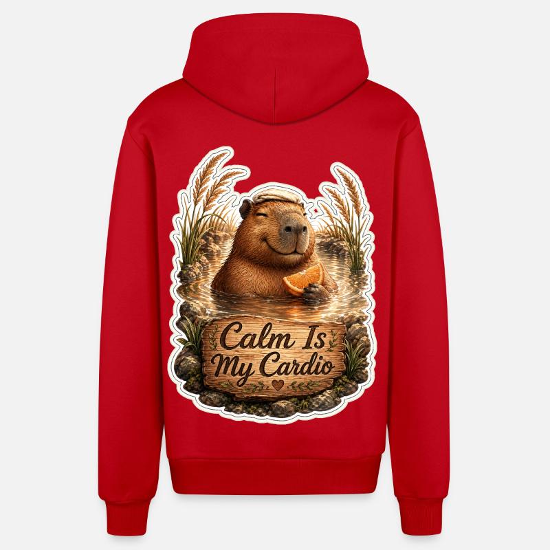 Le calme est mon cardio - Veste à capuche bio décontractée fabriquée en UE - rouge