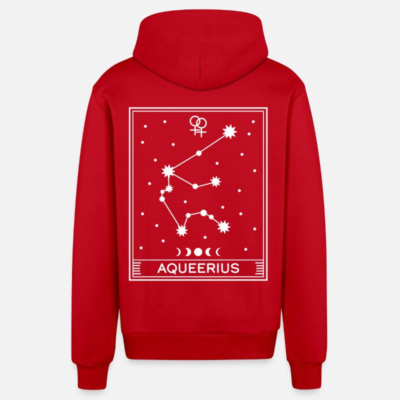 Aqueerius Lesbisch - Organic Relaxed Kapuzenjacke Made in EU - Rot