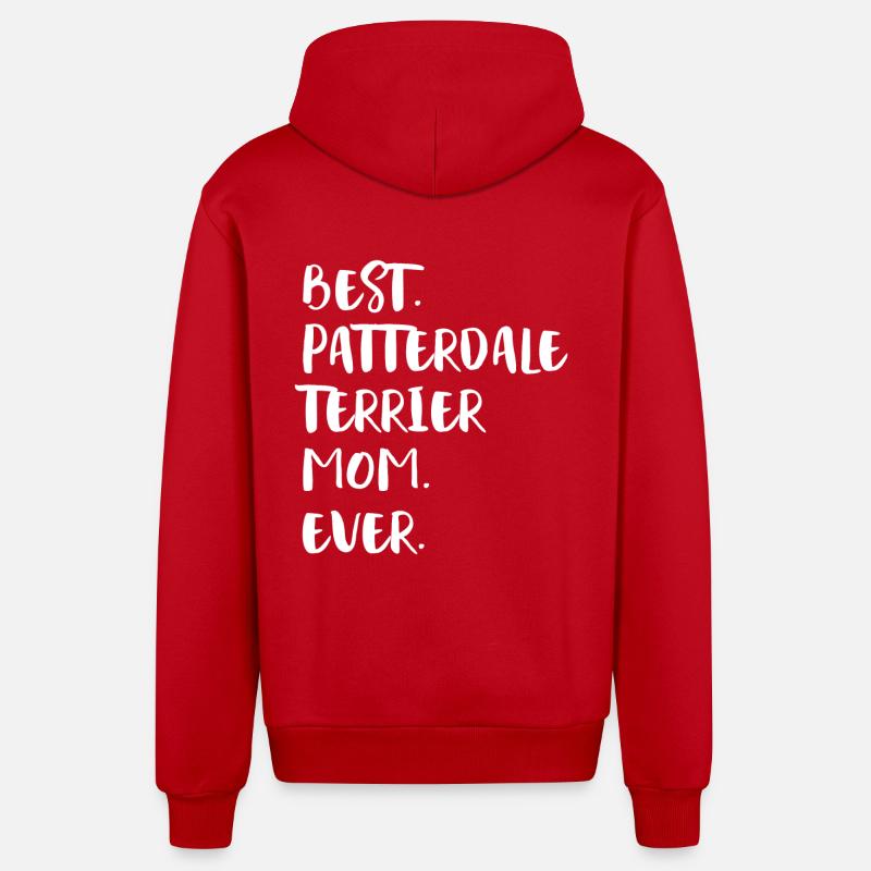 Patterdale Terrier - Veste à capuche bio décontractée fabriquée en UE - rouge