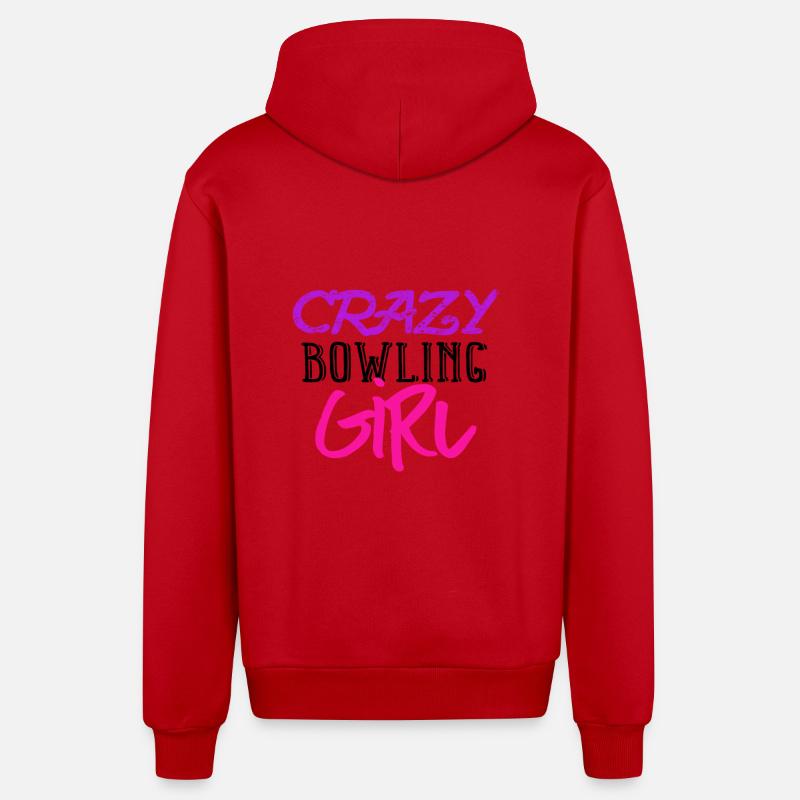 Fille de bowling folle - Veste à capuche bio décontractée fabriquée en UE - rouge