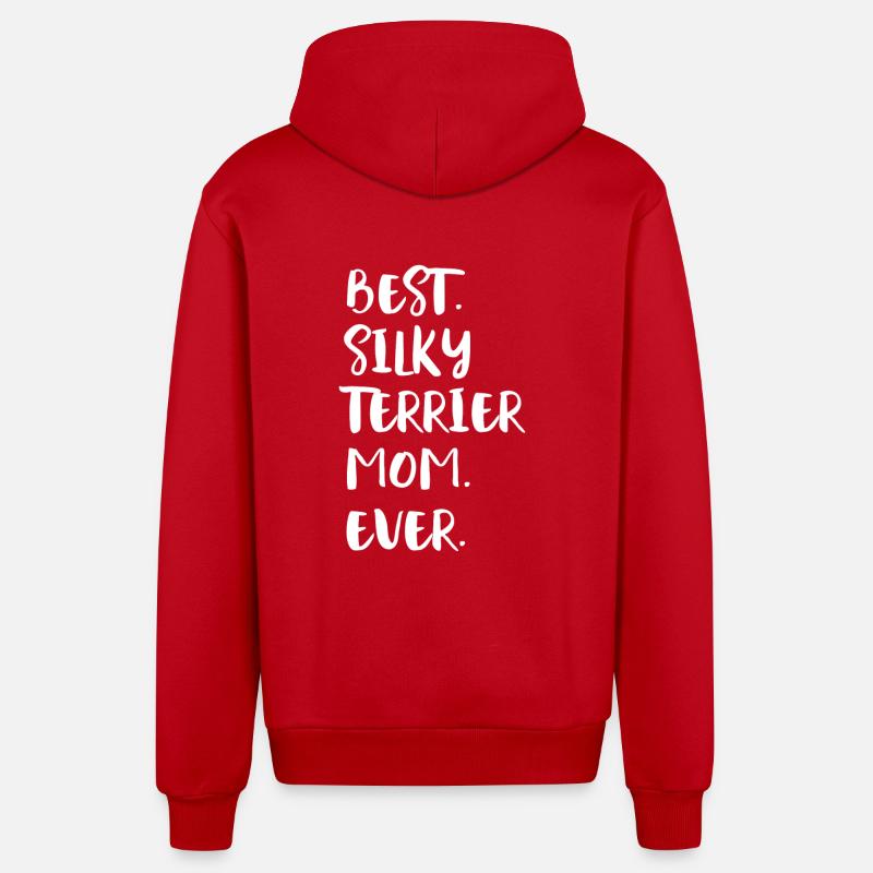 Terrier soyeux - Veste à capuche bio décontractée fabriquée en UE - rouge