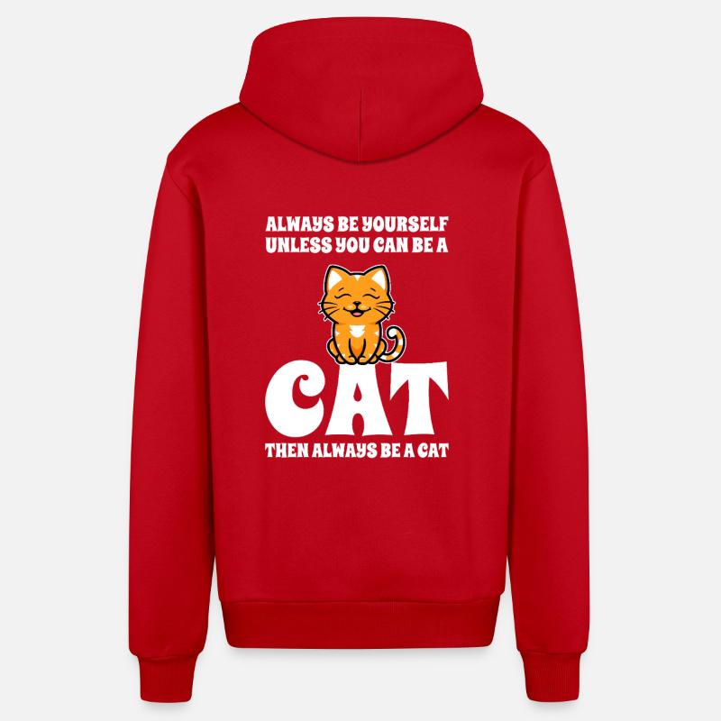 Katze - Organic Relaxed Kapuzenjacke Made in EU - Rot