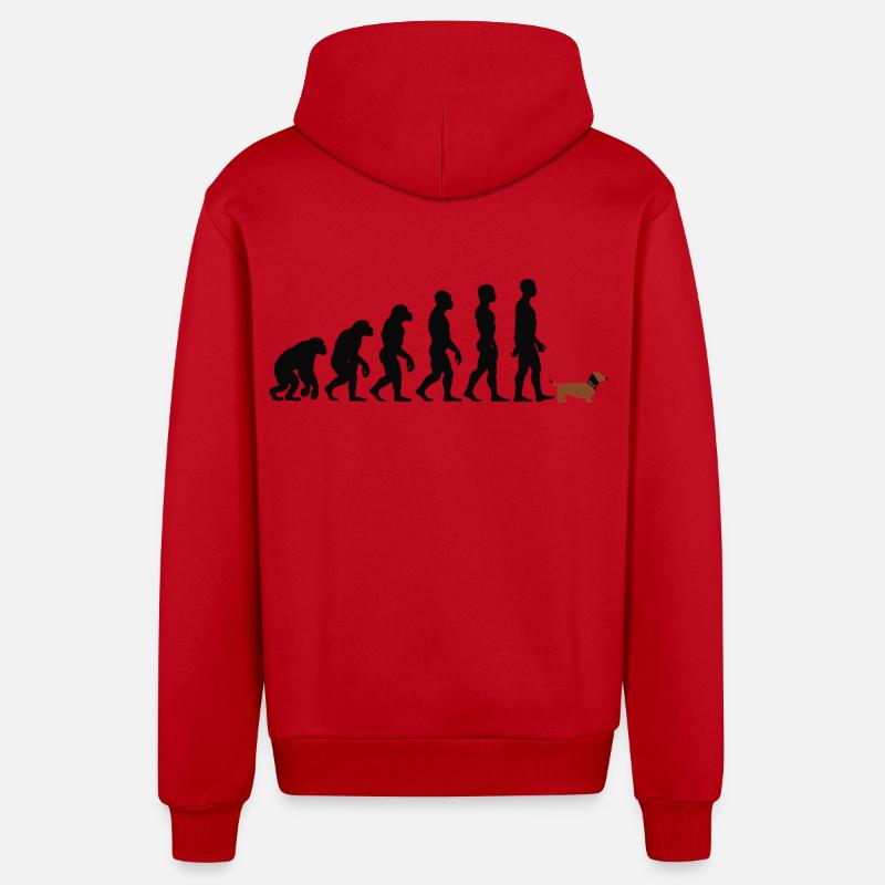 Teckel - Veste à capuche bio décontractée fabriquée en UE - rouge