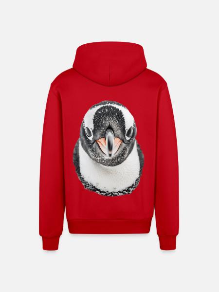 Penguin - Organic Relaxed Hooded Jacket Made in EU - red