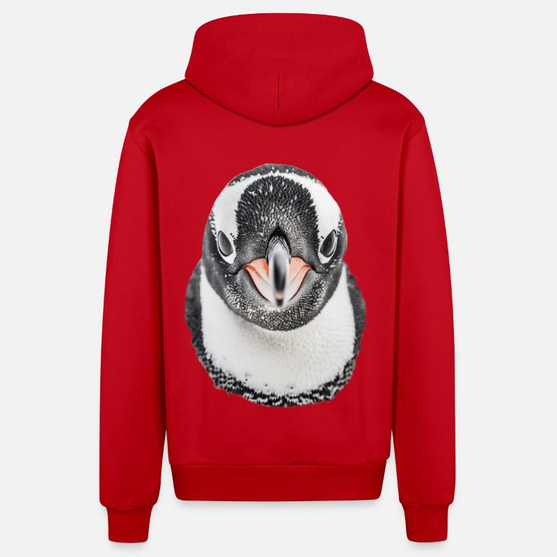 Penguin - Organic Relaxed Hooded Jacket Made in EU - red