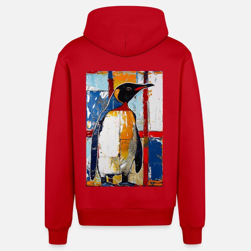Pingouin - Veste à capuche bio décontractée fabriquée en UE - rouge