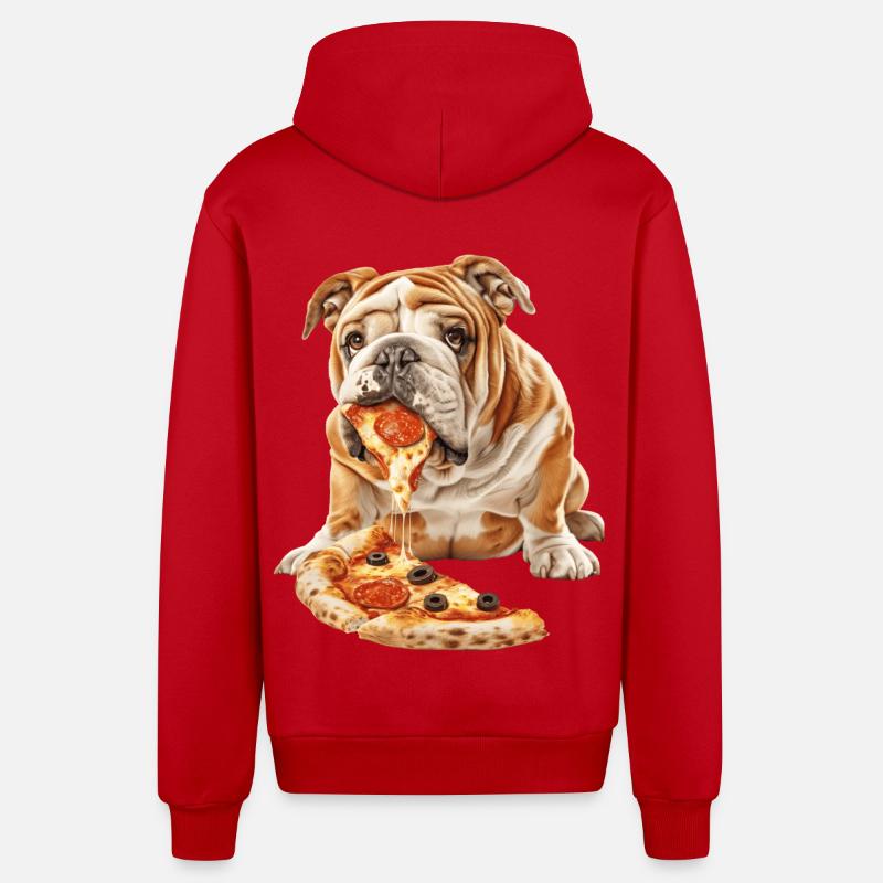 Bouledogue - Veste à capuche bio décontractée fabriquée en UE - rouge