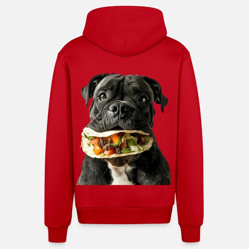Cane corso - Veste à capuche bio décontractée fabriquée en UE - rouge
