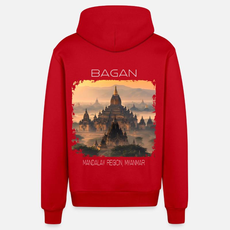 Bagan - Organic Relaxed Kapuzenjacke Made in EU - Rot