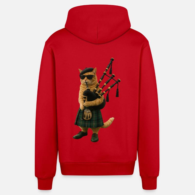 Cornemuse Cat - Veste à capuche bio décontractée fabriquée en UE - rouge