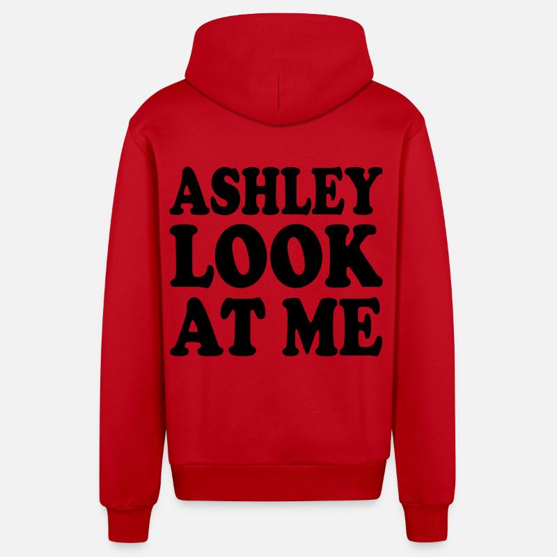 Ashley look at me - Veste à capuche bio décontractée fabriquée en UE - rouge